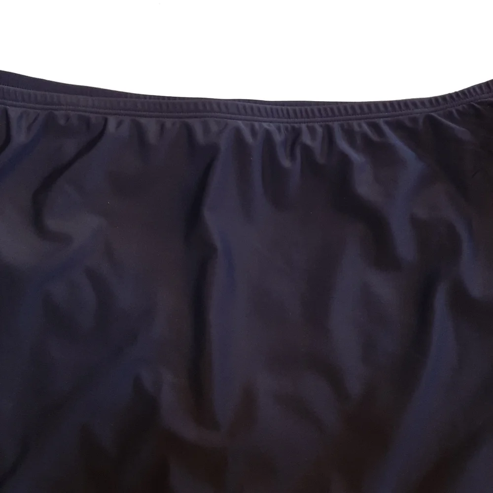 LIZ CLAIBORNE Swim Skirt Solid Black Plus Size w Tummy Control Panel